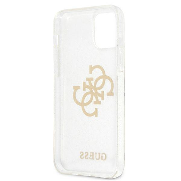 Guess GUHCP12LPCUGL4GTR iPhone 12 Pro Max 6.7" transparent hard case Glitter 4G Big Logo