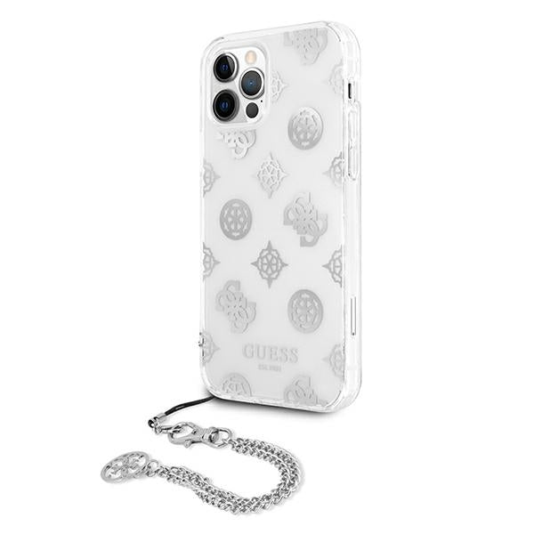 Guess GUHCP12LKSPESI iPhone 12 Pro Max 6.7&quot; silver/silver hardcase Peony Chain Collection