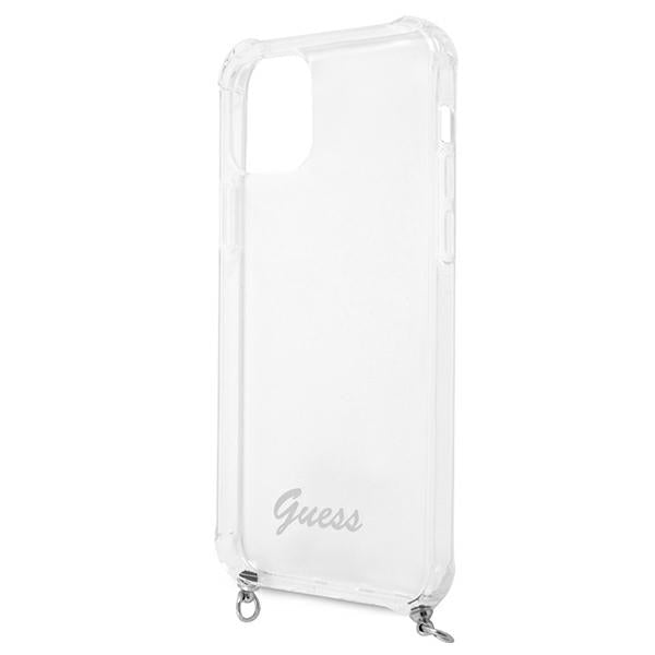 Guess GUHCP12MKC4GSSI iPhone 12/12 Pro 6.1&quot; Transparent hardcase 4G Silver Chain