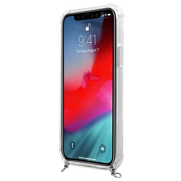 Guess GUHCP12MKC4GSSI iPhone 12/12 Pro 6.1" Transparent hardcase 4G Silver Chain