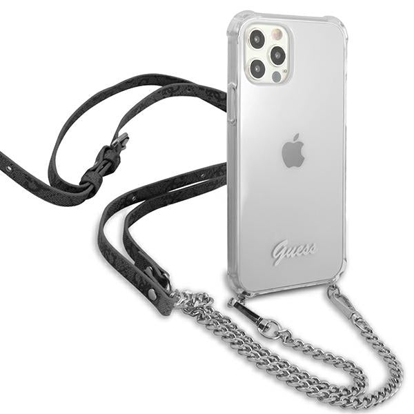 Guess GUHCP12MKC4GSSI iPhone 12/12 Pro 6.1" Transparent hardcase 4G Silver Chain