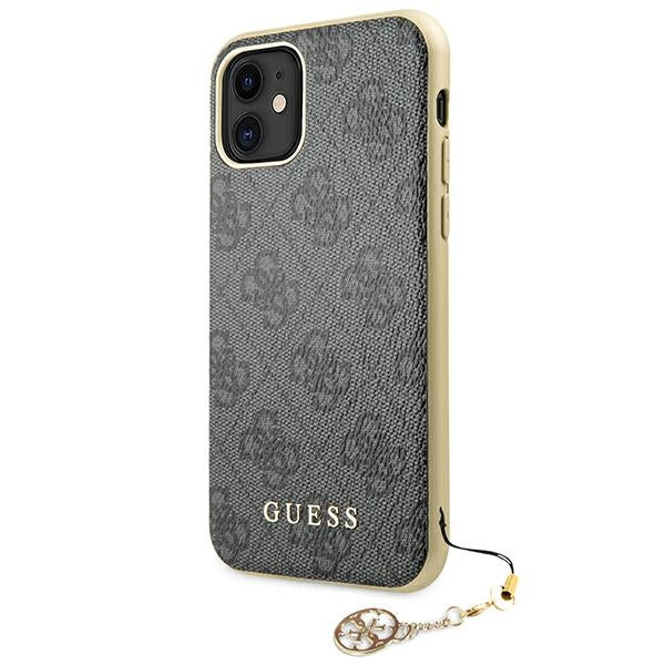 Guess GUHCN61GF4GGR iPhone 11 6.1&quot; / Xr grey/gray hard case 4G Charms Collection