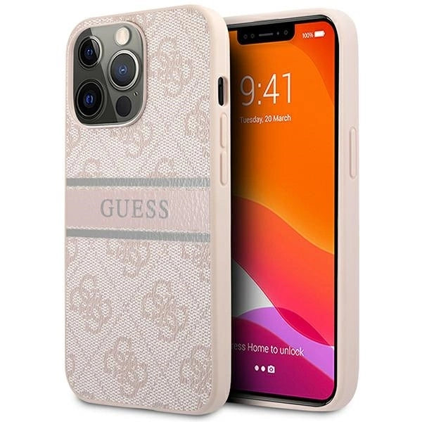 Guess GUHCP13L4GDPI iPhone 13 Pro / 13 6,1" różowy/pink hardcase 4G Stripe