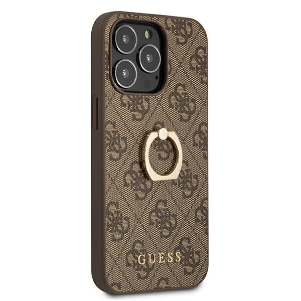 Guess GUHCP13L4GMRBR iPhone 13 Pro / 13 6.1" brown/brown hardcase 4G with ring stand