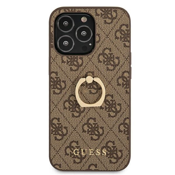 Guess GUHCP13L4GMRBR iPhone 13 Pro / 13 6.1" brown/brown hardcase 4G with ring stand