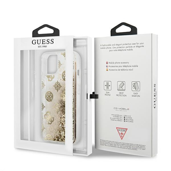 Guess GUHCP13SLGPEGO iPhone 13 mini 5.4&quot; gold/gold hardcase Peony Liquid Glitter