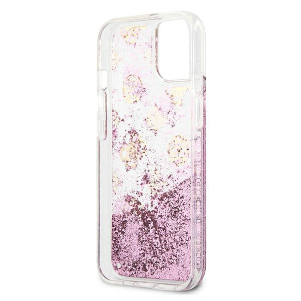Guess GUHCP13SLGPEPI iPhone 13 mini 5.4&quot; pink/pink hardcase Peony Liquid Glitter