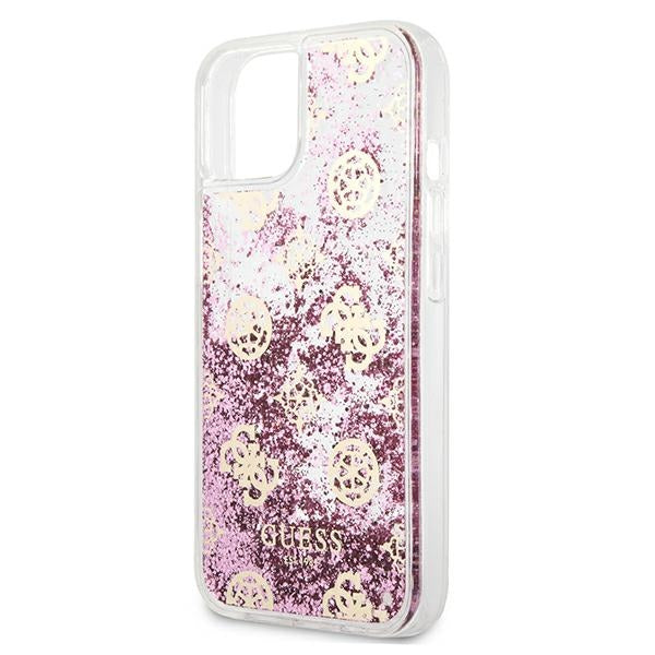 Guess GUHCP13SLGPEPI iPhone 13 mini 5.4&quot; pink/pink hardcase Peony Liquid Glitter