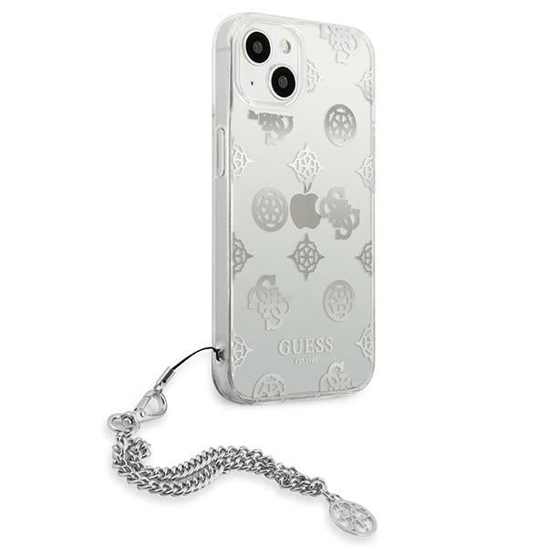 Guess GUHCP13SKPESI iPhone 13 mini 5.4&quot; silver/silver hardcase Peony Chain Collection