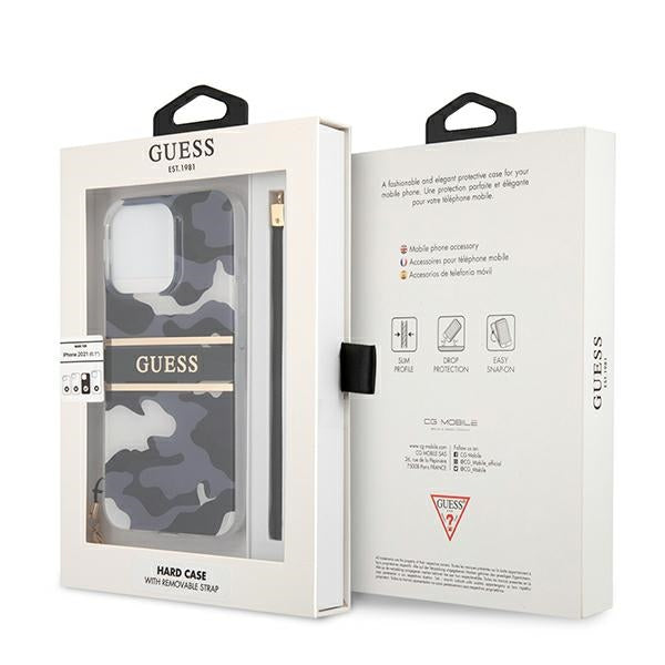 Guess GUHCP13LKCABBK iPhone 13 Pro / 13 6.1&quot; black/black hardcase Camo Strap Collection