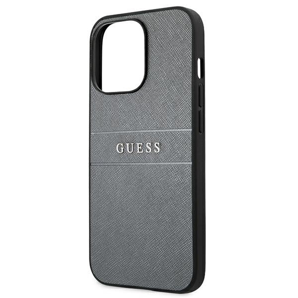 Guess GUHCP13LPSASBGR iPhone 13 Pro / 13 6.1" grey/grey Saffiano Strap