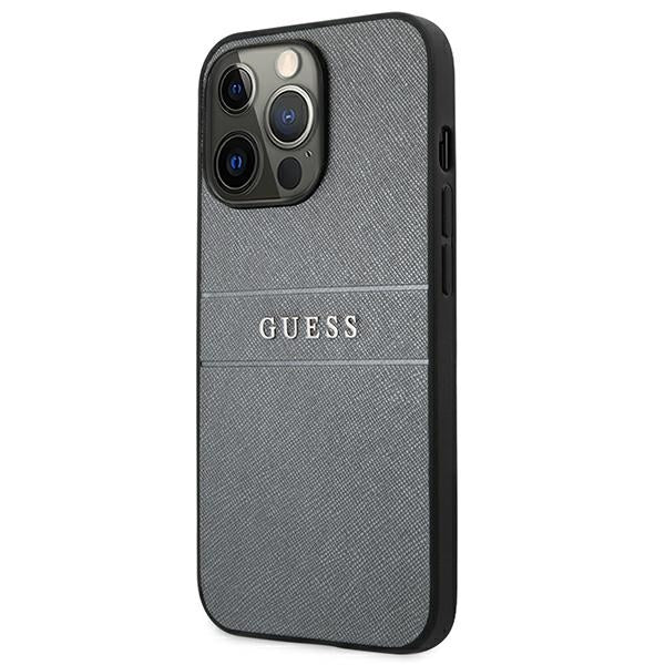 Guess GUHCP13LPSASBGR iPhone 13 Pro / 13 6.1" grey/grey Saffiano Strap