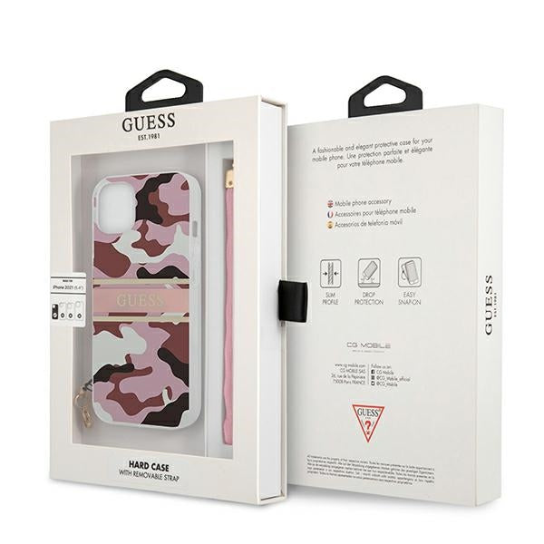 Guess GUHCP13MKCABPI iPhone 13 6.1" pink/pink hardcase Camo Strap Collection