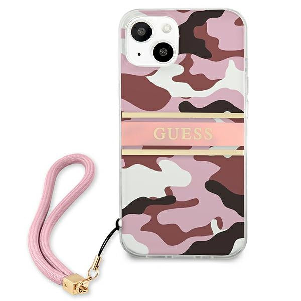 Guess GUHCP13SKCABPI iPhone 13 mini 5.4&quot; pink/pink hardcase Camo Strap Collection