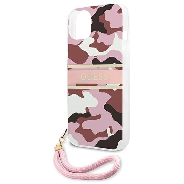 Guess GUHCP13SKCABPI iPhone 13 mini 5.4&quot; pink/pink hardcase Camo Strap Collection