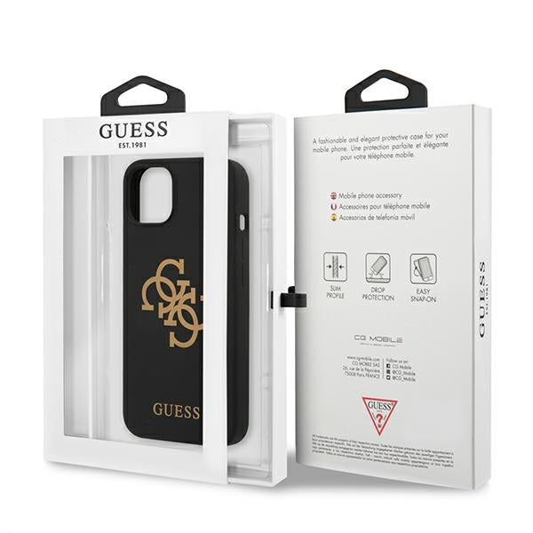Guess GUHCP13SLS4GGBK iPhone 13 mini 5.4&quot; black/black hard case Silicone 4G Logo