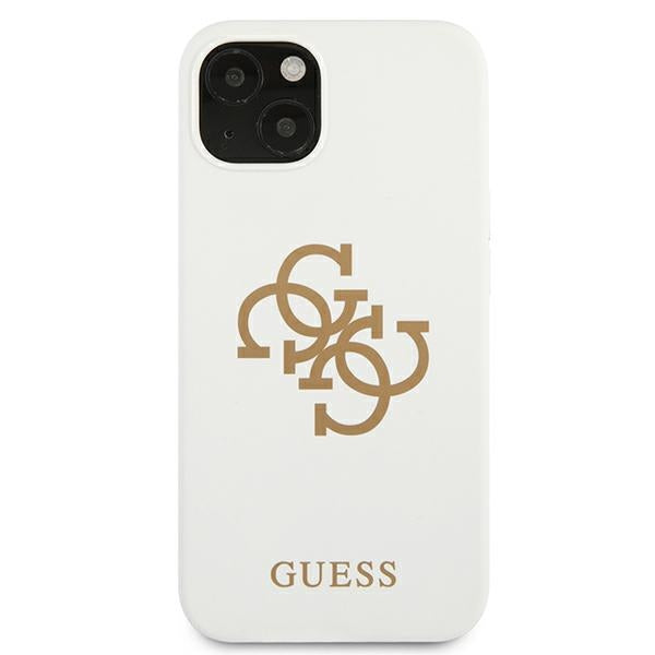 Guess GUHCP13SLS4GGWH iPhone 13 mini 5.4&quot; white/white hard case Silicone 4G Logo