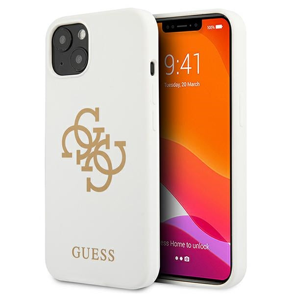 Guess GUHCP13SLS4GGWH iPhone 13 mini 5.4&quot; white/white hard case Silicone 4G Logo