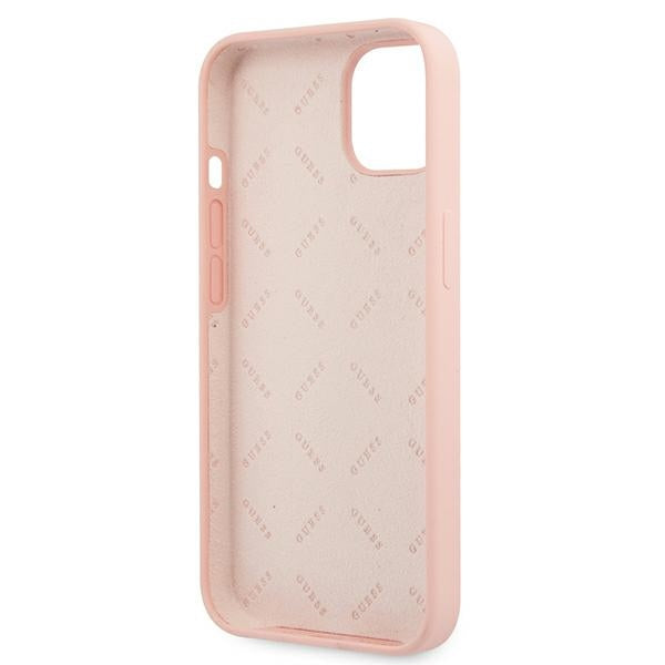 Guess GUHCP13SLS4GWPI iPhone 13 mini 5.4&quot; pink/pink hard case Silicone 4G Logo