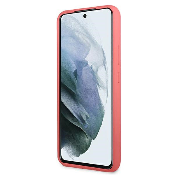 Guess GUHCS22MLSLMGFU S22+ S906 fuchsia/fuchsia hardcase Silicone Script Metal Logo