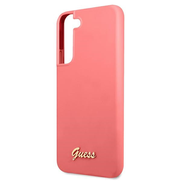 Guess GUHCS22MLSLMGFU S22+ S906 fuchsia/fuchsia hardcase Silicone Script Metal Logo