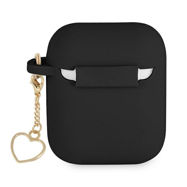 Guess GUA2LSCHSK AirPods 1/2 cover black/black Silicone Charm Heart Collection