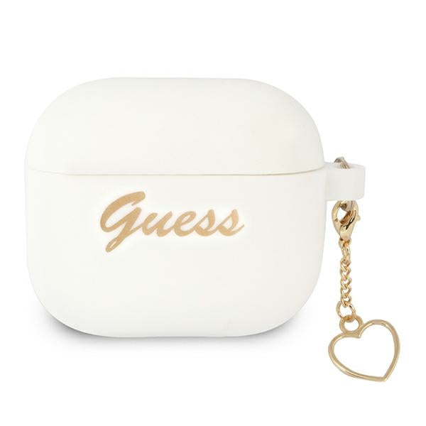 Guess GUA3LSCHSH AirPods 3 cover white/white Silicone Charm Heart Collection