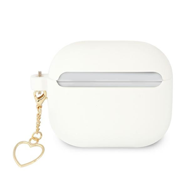 Guess GUA3LSCHSH AirPods 3 cover white/white Silicone Charm Heart Collection
