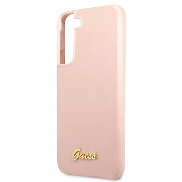 Guess GUHCS22MLSLMGPP S22+ S906 pink/pink hardcase Silicone Script Metal Logo