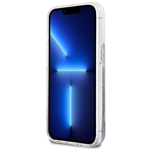 Guess GUHCP13LLFLSU iPhone 13 Pro / 13 6.1&quot; purple/purple hardcase Flower Liquid Glitter