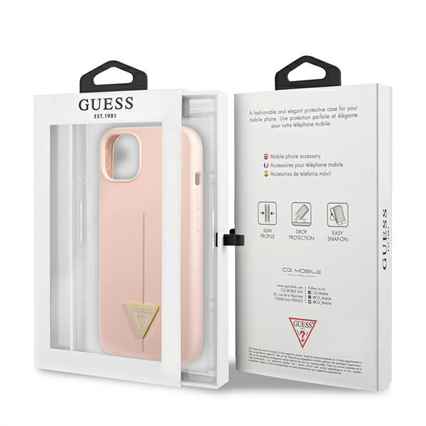 Guess GUHCP13SSLTGP iPhone 13 mini 5.4&quot; pink/pink hardcase Silicone Triangle
