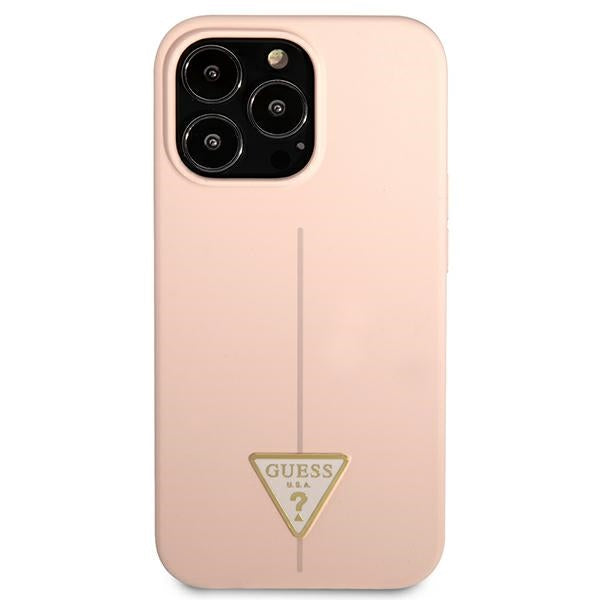 Guess GUHCP13XSLTGP iPhone 13 Pro Max 6.7&quot; pink/pink hardcase Silicone Triangle