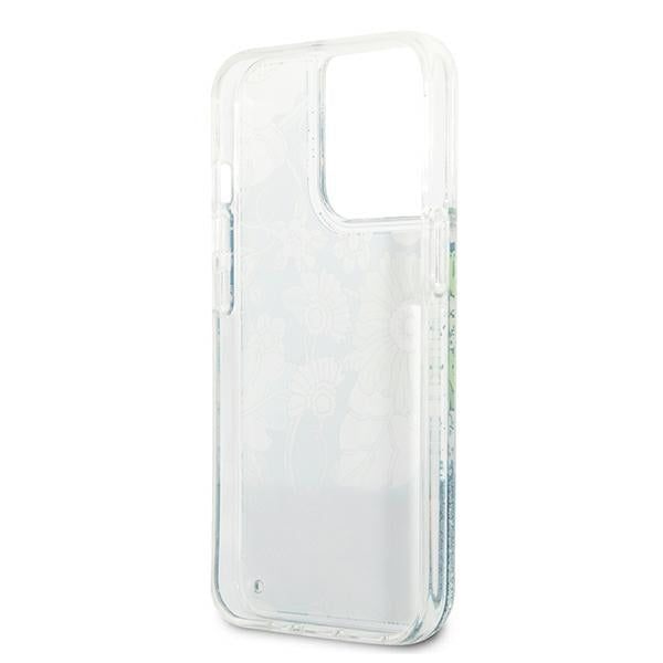 Guess GUHCP13XLFLSN iPhone 13 Pro Max 6.7" green/green hardcase Flower Liquid Glitter
