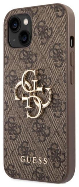 Guess 4G Big Metal Logo Case for iPhone 14 - Brown