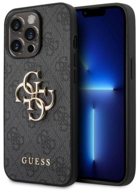 Guess 4G Big Metal Logo Case for iPhone 14 Pro - Gray