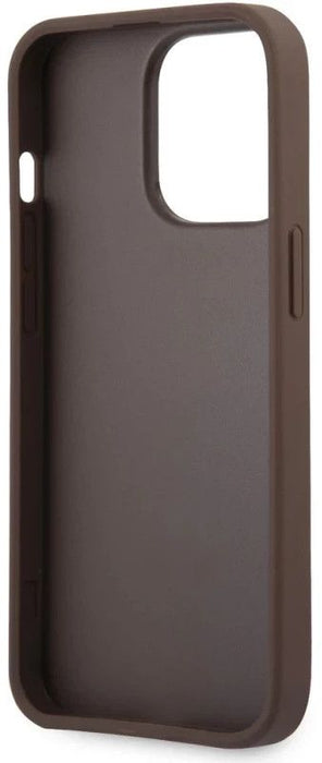 Guess 4G Big Metal Logo Case for iPhone 14 Pro - Brown