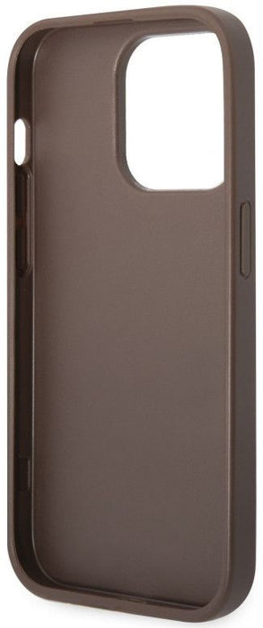 Guess GUHCP14LG4GLBR iPhone 14 Pro 6.1" brown/brown hard case 4G Stripe Collection
