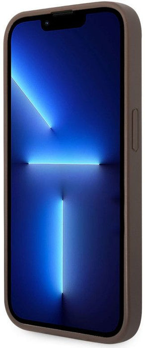 Guess GUHCP14LG4GLBR iPhone 14 Pro 6.1" brown/brown hard case 4G Stripe Collection