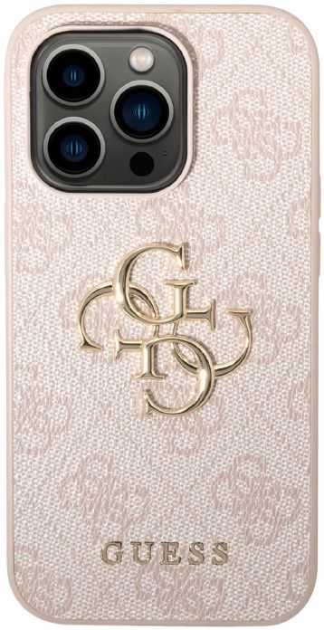 Guess 4G Big Metal Logo case for iPhone 15 Pro - pink