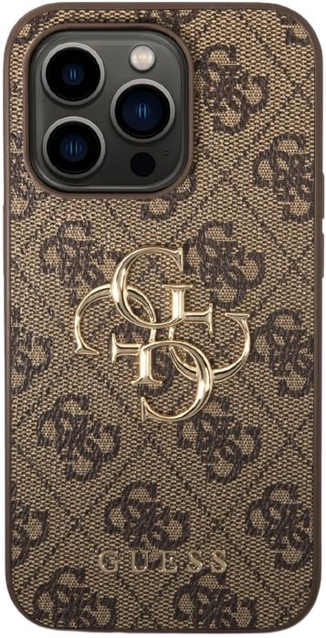 Guess GUHCP15L4GMGBR iPhone 15 Pro 6.1" brown/brown hardcase 4G Big Metal Logo