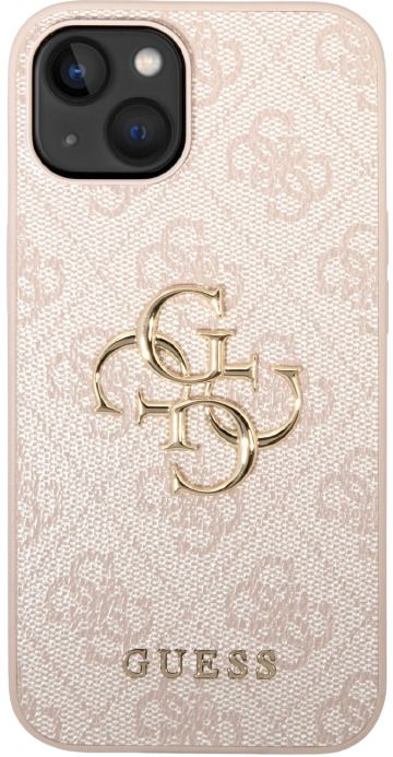 Guess 4G Big Metal Logo iPhone 15 Case - Pink
