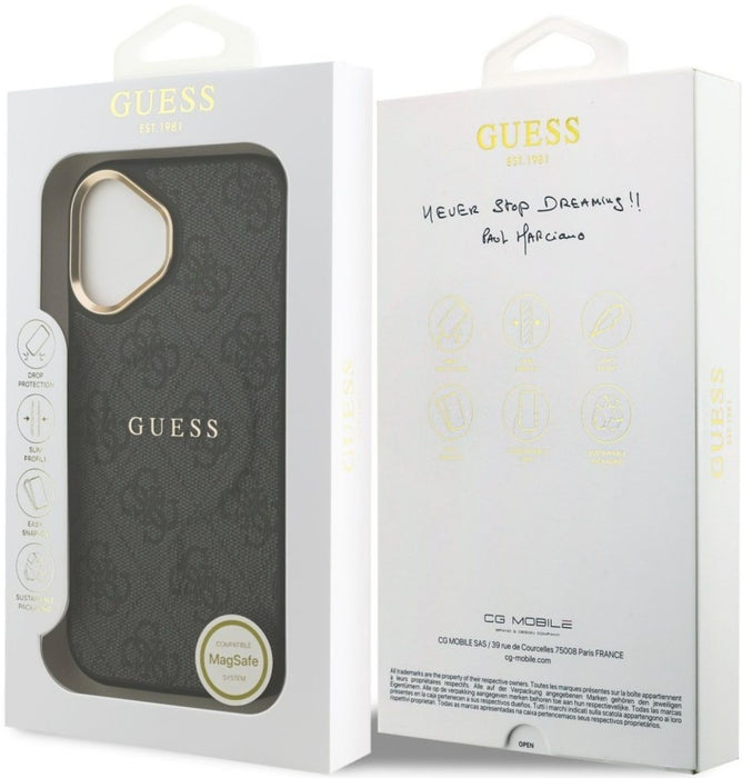 Guess 4G PU Classic Logo MagSafe case for iPhone 17 - black