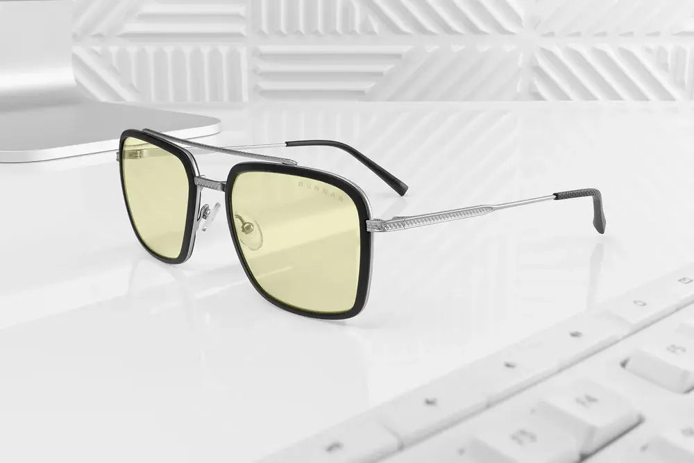 GUNNAR Baron Silver Computer Glasses - Amber