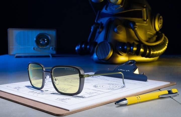 GUNNAR Fallout Vault 33 Gunmetal/Olive - Clear Gaming Glasses