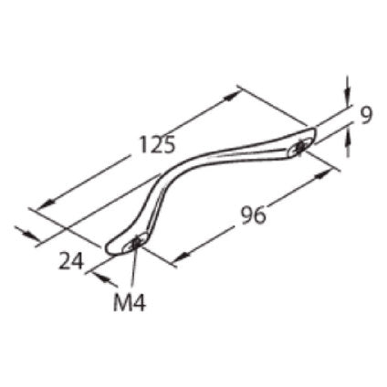 FURNITURE HANDLE CHROME MAT 96 MM HAEFELE