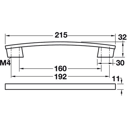 FURNITURE HANDLE NICKEL 192 MM HAEFELE
