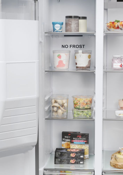 Haier SBS 90 Serie 5 HSR5918DIMP Free-standing double-sided fridge-freezer combination 511 l D Platinum, stainless steel