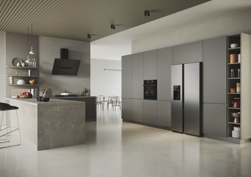 Haier SBS 90 Serie 5 HSR5918DIMP Free-standing double-sided fridge-freezer combination 511 l D Platinum, stainless steel