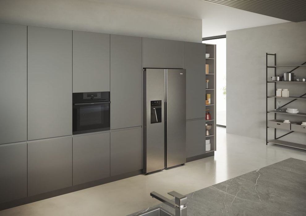 Haier SBS 90 Serie 5 HSR5918DIMP Free-standing double-sided fridge-freezer combination 511 l D Platinum, stainless steel