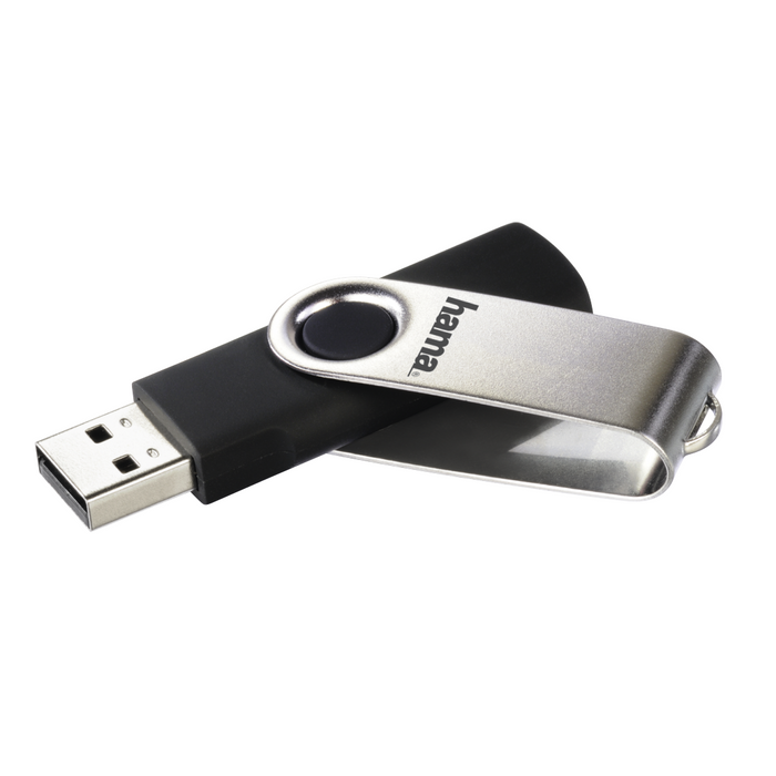 USB flash drive HAMA Rotate, 64GB, 10 MB/s, Black